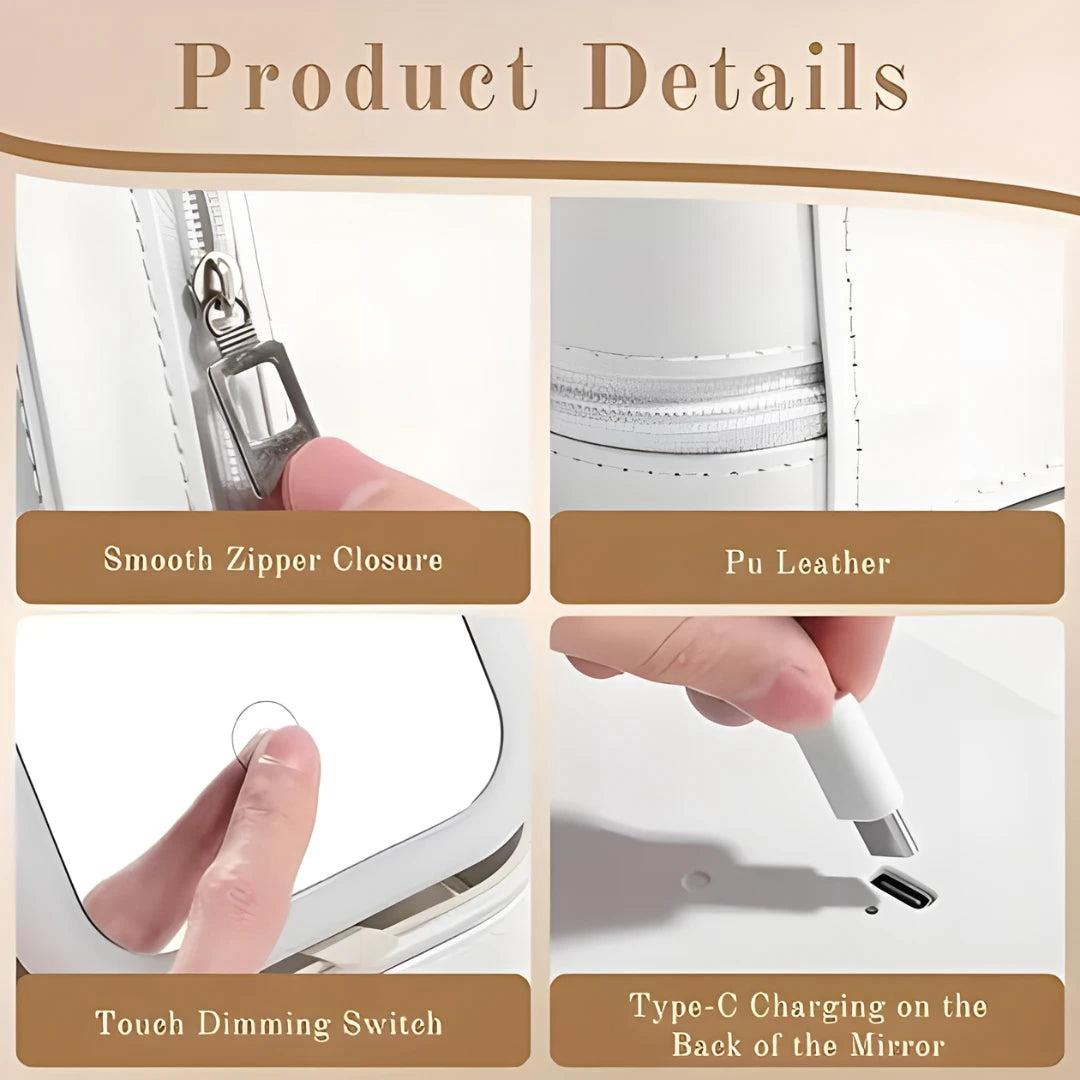 FloraGlam Makeup Vanity With LED Mirror